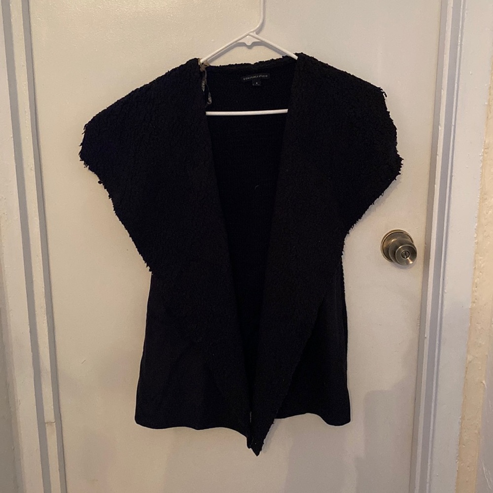 Black sued and fur vest